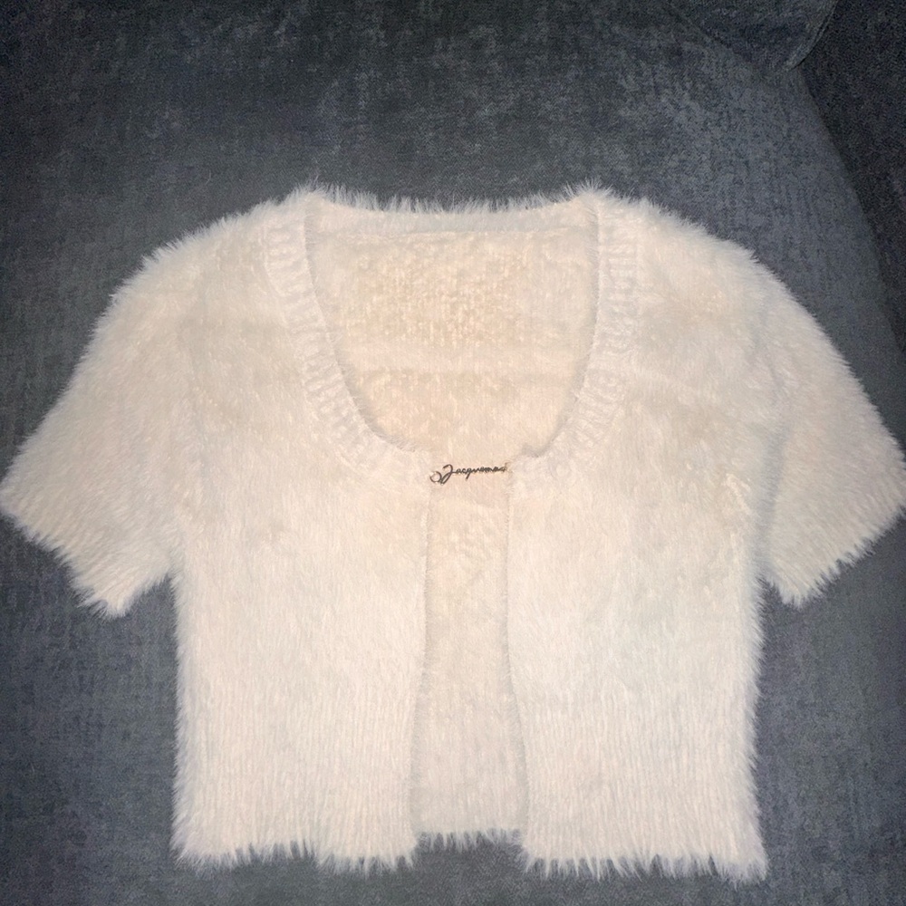 Jacquemus Cream Fuzzy Cardigan